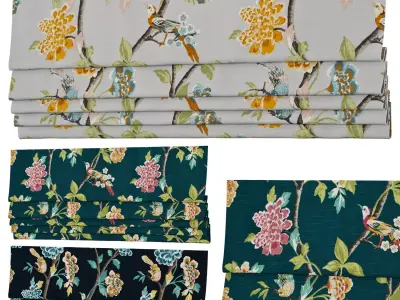 Roman Curtains 154 Robert Allen Helene floral 3D model
