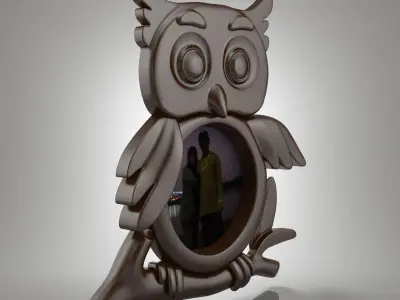 owl photo frame 3D model