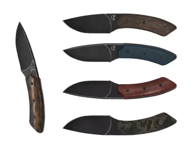 Survival Knife - Model 3 - with 5 Handle Skins Low-poly 3D model