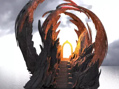 Ancient Druid Rock Arch Huge 3D model