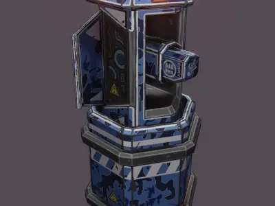 Barrel turret Low-poly 3D model