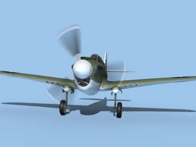 Curtiss P-40F Warhawk V12 USAAF 3D model