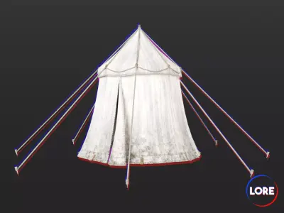 Medieval Common Camp Tent Medium Low-poly 3D model