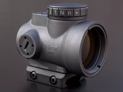 Tricicon MRO reflex sight Low-poly 3D model