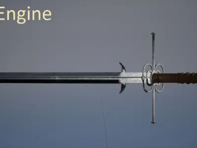 Zweihander sword Free low-poly 3D model