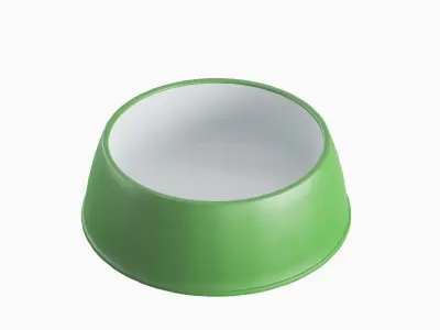 Plastic Dog Bowl B 03 Low-poly 3D model