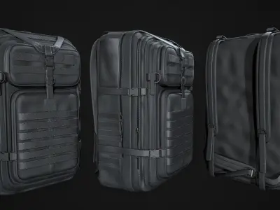 Tactical Military Backpack Pack Low-poly 3D model