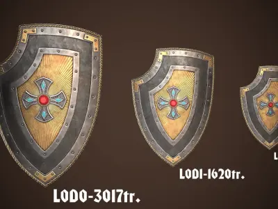 Knight Shield 02 Low-poly 3D model