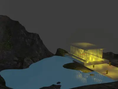 a Game temple scene 3D model