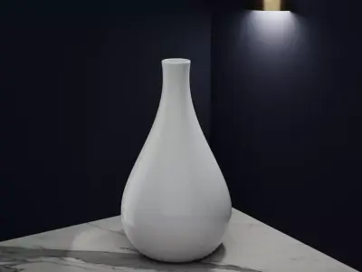 Ceramic White Vase 1 Free 3D model