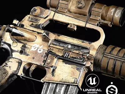 M16A2 Gordon Carbine Low-poly 3D model