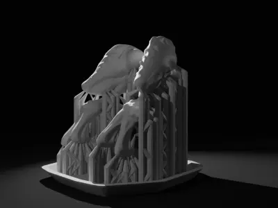 Xenopod alien dino printable 32mm figure sample Free 3D print model