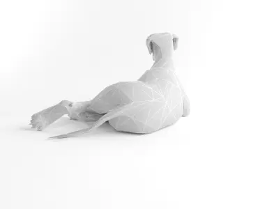 Low Poly Dog Great Dane Animal Lowpoly Low-poly 3D model