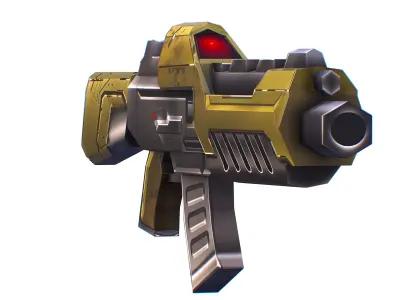 LowPoly Sci-Fi Cartoon Assault Rifle Future Low-poly 3D model