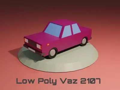 Low Poly VAZ2107 car Free low-poly 3D model