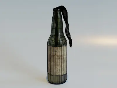 Molotov old bottle with label 3D model