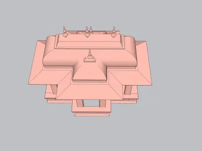 indian jodhpuri stone chatri temple 3D model