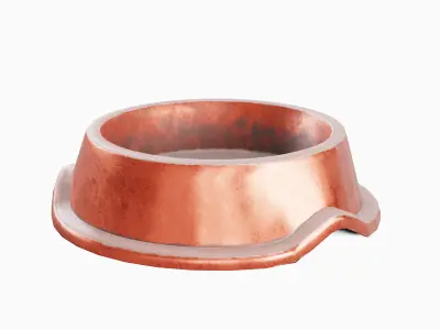 Metal Dog Bowl 01 Low-poly 3D model