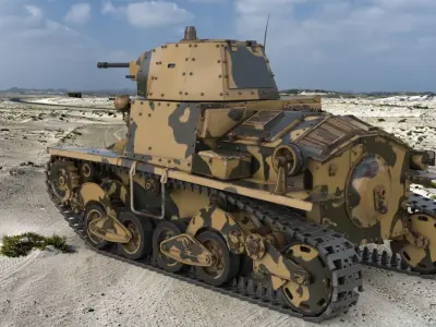Tank L6 40 Camouflage Ansaldo Fiat Italian Vray 3D model