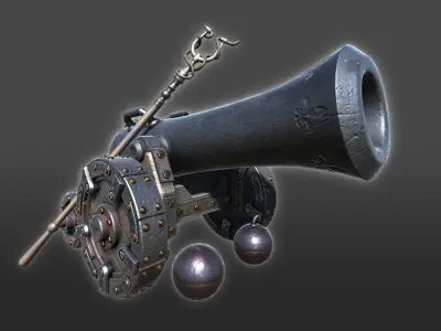 Free Cannon Pack Free low-poly 3D model