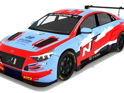 Hyundai Elantra N TCR Lukoil Racing Team 3D model