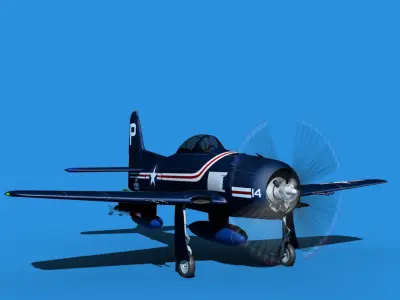 Grumman F8F-2 Bearcat V02 3D model