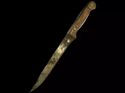 kitchen knife damage Low-poly 3D model