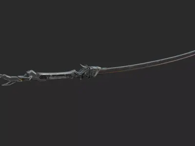 Sci Fi style mechanical samurai sword 3D model