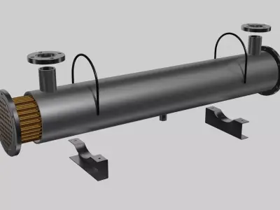  Industrial oil heat exchanger 3D model