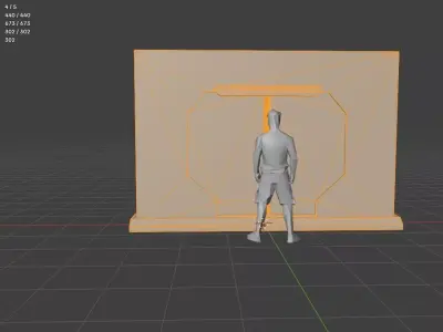 Low Poly Sci-Fi Blast Door Game Ready Low-poly 3D model