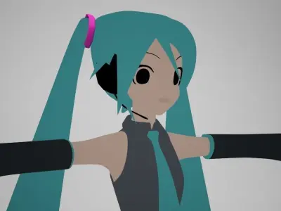Hatsune Miku Free low-poly 3D model