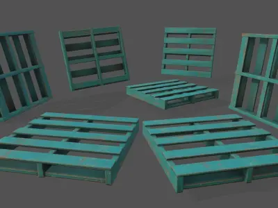 wood pallet Low-poly 3D model