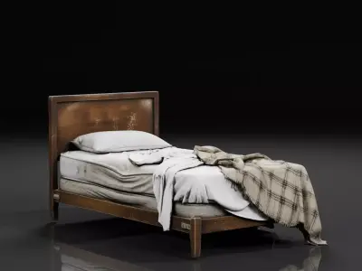 Single Bed Realistic  Free low-poly 3D model