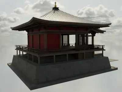 oriental house Low-poly 3D model