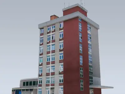 Communist administrative building Low-poly 3D model