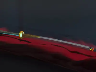 samurai sword katana Low-poly 3D model