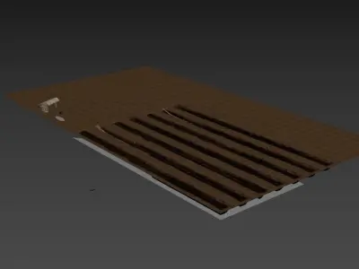 Traditional peat turf gathering kit Low-poly 3D model