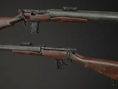 PBR De Lisle Carbine Low-poly 3D model