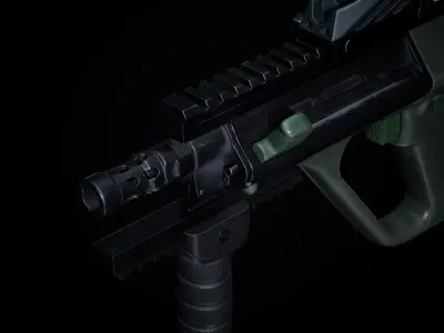 Steyr Aug A1-A3-Para Variants Low-poly 3D model