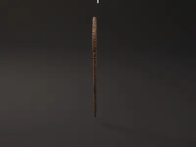 WOODEN WAND Low-poly 3D model