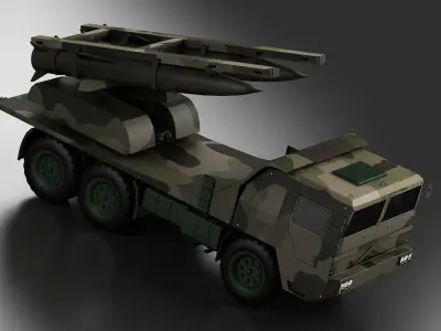 Missile launch vehicles anti-aircraft  forces 3D model