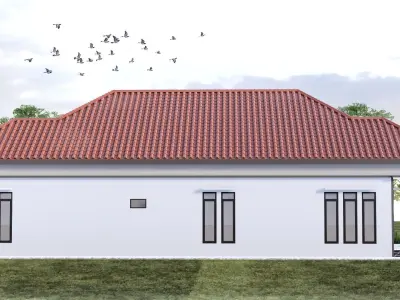 One floor Minimalist Modern House Design  3D model