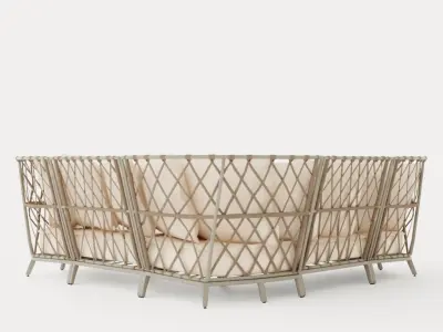 Jet set lounge sofa Low-poly 3D model