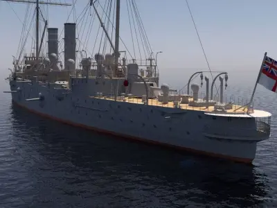 HMS Hawke 3D model