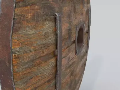 Wagon Wheel 5 Low-poly 3D model