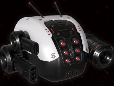 Sci-fi Tactical Drone Low-poly 3D model