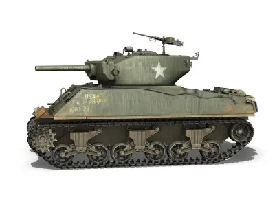 M4A3E2 - Sherman Jumbo - Blue Eyes 3D model