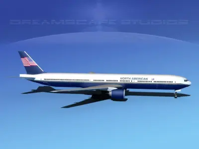 Boeing 777-300 North American 3D model