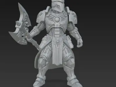 3D Printable Armored Sentinel Mighty Warrior Figure 3D model