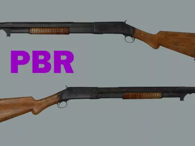 Winchester Model 1897 Low-Poly 3D Model Low-poly 3D model purchase